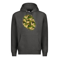 Charcoal Heather camouflage patch 3 Premium Hoodie - BundleAndBundleShop