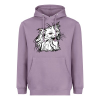 Lavender Drawing Cat Heavyweight Hoodie - RacoonDesign