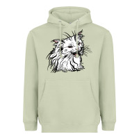 Matcha Drawing Cat Heavyweight Hoodie - RacoonDesign