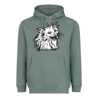 Sage Drawing Cat Heavyweight Hoodie - RacoonDesign