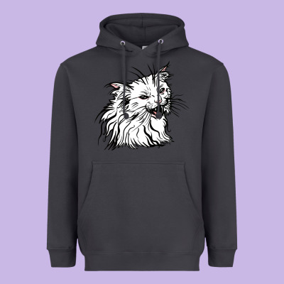 Drawing Cat Heavyweight Hoodie Designed By Racoondesign