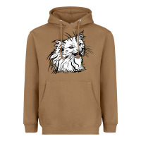 Toasted Coconut Drawing Cat Heavyweight Hoodie - RacoonDesign