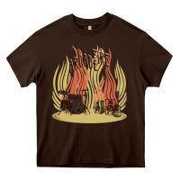Chocolate Brown the arcade fire Heavy Core Tee - lanVoArt