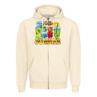 Sandshell Hello Summer Zipper Hoodie - CowhideDigitalArt