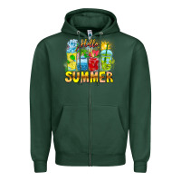 Sports Green Hello Summer Zipper Hoodie - CowhideDigitalArt