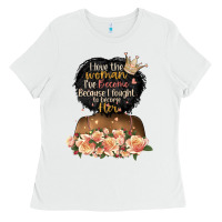 White i love the woman l've become black girl Ladies Tee - Artiststas