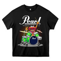 Black animal drummer pearl drums Heavy Core Tee - lanVoArt