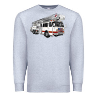 Heather Grey White Fire Truck Premium Sweatshirt - Artiststas