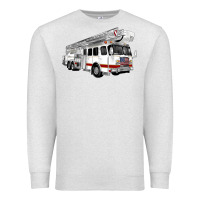Oatmeal Heather White Fire Truck Premium Sweatshirt - Artiststas