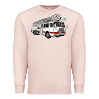 Pale Pink White Fire Truck Premium Sweatshirt - Artiststas