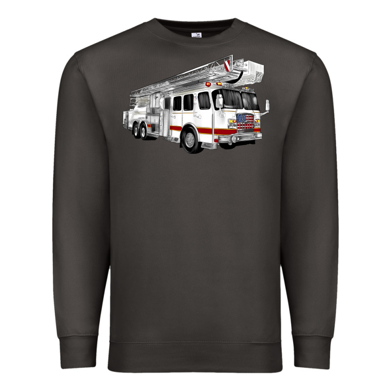 White Fire Truck Premium Sweatshirt by Artiststas | Teevron