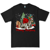 Black Merry Christmas Gray Squirrel Premium Tee - LillyAllenDesigns