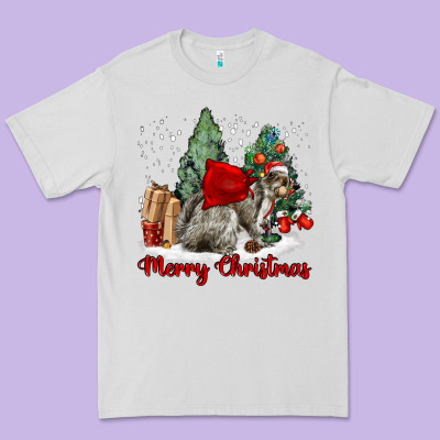 Merry Christmas Gray Squirrel Premium Tee Designed By Lillyallendesigns