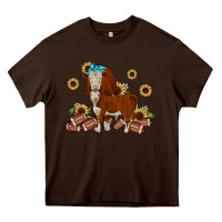 Chocolate Brown football hereford sunflower Heavy Core Tee - JahusDesignShop