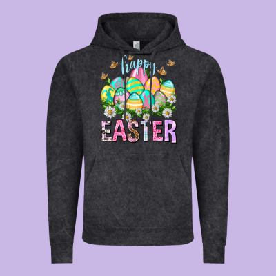 Happy Easter With Eggs Easter Day Vintage Hoodie Designed By Howdyjamesfarm