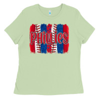 Matcha phillies baseball team spirit brushstrokes Ladies Tee - Artiststas