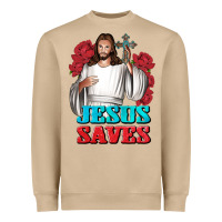 Mushroom Jesus Saves Heavyweight Sweatshirt - BundleAndBundleShop