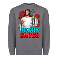 Storm Jesus Saves Heavyweight Sweatshirt - BundleAndBundleShop