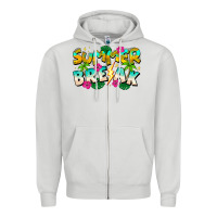 Dove Grey Summer Break Zipper Hoodie - CowhideDigitalArt
