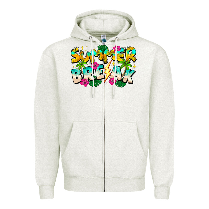 Summer Break Zipper Hoodie by CowhideDigitalArt | Teevron