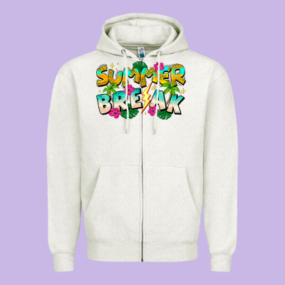 Summer Break Zipper Hoodie Designed By Cowhidedigitalart