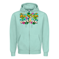 Seafoam Summer Break Zipper Hoodie - CowhideDigitalArt