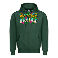 Sports Green Summer Break Zipper Hoodie - CowhideDigitalArt