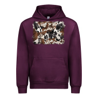 Mauve Wine black and brown cowhide background Urban Hoodie - BarkalooDesign