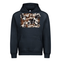Navy black and brown cowhide background Urban Hoodie - BarkalooDesign