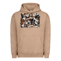 Pigment Burro black and brown cowhide background Urban Hoodie - BarkalooDesign