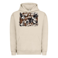 Pigment French Oak black and brown cowhide background Urban Hoodie - BarkalooDesign