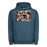 Pigment Midnight Navy black and brown cowhide background Urban Hoodie - BarkalooDesign