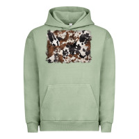 Pigment Oil Green black and brown cowhide background Urban Hoodie - BarkalooDesign