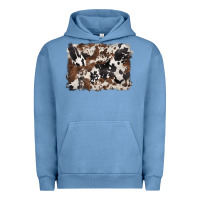 Pigment Pebble Blue black and brown cowhide background Urban Hoodie - BarkalooDesign