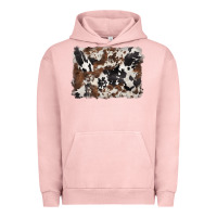 Pigment Salmon black and brown cowhide background Urban Hoodie - BarkalooDesign