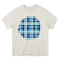 Cream Winter Tartan Patch Heavy Core Tee - BundleAndBundleShop