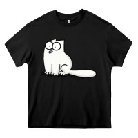 Black simon's cat 1 Heavy Core Tee - lanVoArt