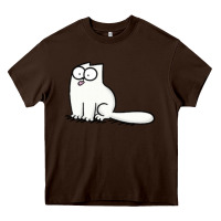 Chocolate Brown simon's cat 1 Heavy Core Tee - lanVoArt