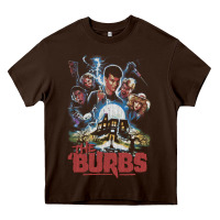 Chocolate Brown the burbs Heavy Core Tee - lanVoArt