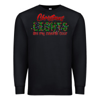 Black festive christmas lights text art Premium Sweatshirt - CowhideDigitalArt