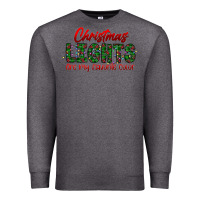 Charcoal Heather festive christmas lights text art Premium Sweatshirt - CowhideDigitalArt