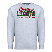 Heather Grey festive christmas lights text art Premium Sweatshirt - CowhideDigitalArt