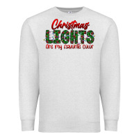 Oatmeal Heather festive christmas lights text art Premium Sweatshirt - CowhideDigitalArt