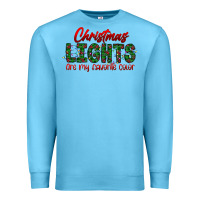 Ocean Blue festive christmas lights text art Premium Sweatshirt - CowhideDigitalArt