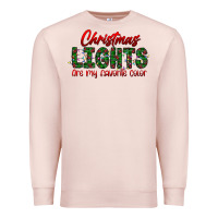 Pale Pink festive christmas lights text art Premium Sweatshirt - CowhideDigitalArt