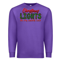 Purple festive christmas lights text art Premium Sweatshirt - CowhideDigitalArt