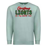 Seafoam festive christmas lights text art Premium Sweatshirt - CowhideDigitalArt