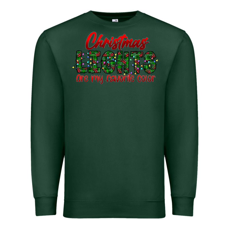 Festive Christmas Lights Text Art Premium Sweatshirt by CowhideDigitalArt | Teevron