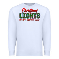 White festive christmas lights text art Premium Sweatshirt - CowhideDigitalArt