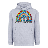Heather Grey autism awareness rainbow Heavyweight Hoodie - RacoonDesign